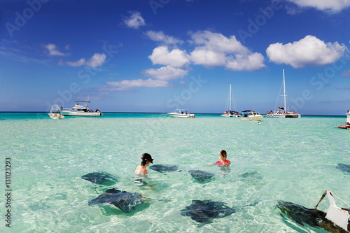 Konstfotografi Stingrays at the sand bar
