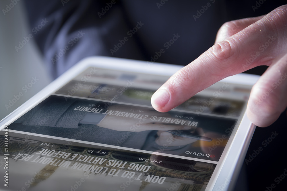finger touches digital tablet website finger touches digital tablet website