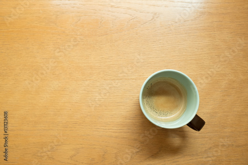 Coffee on wood table
