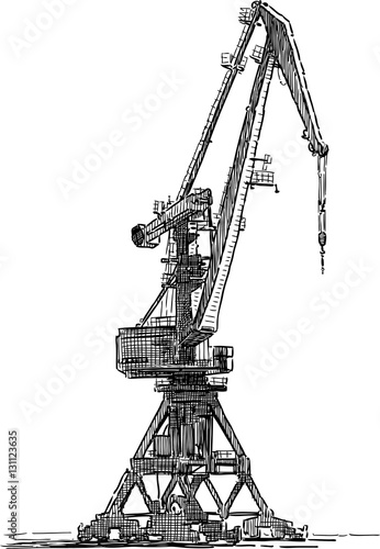 the industrial crane in sea port