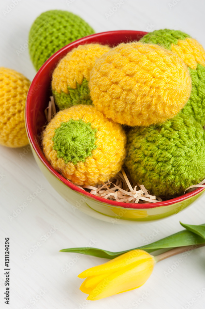 Green yellow crocheted easter eggs Green yellow crocheted easter eggs