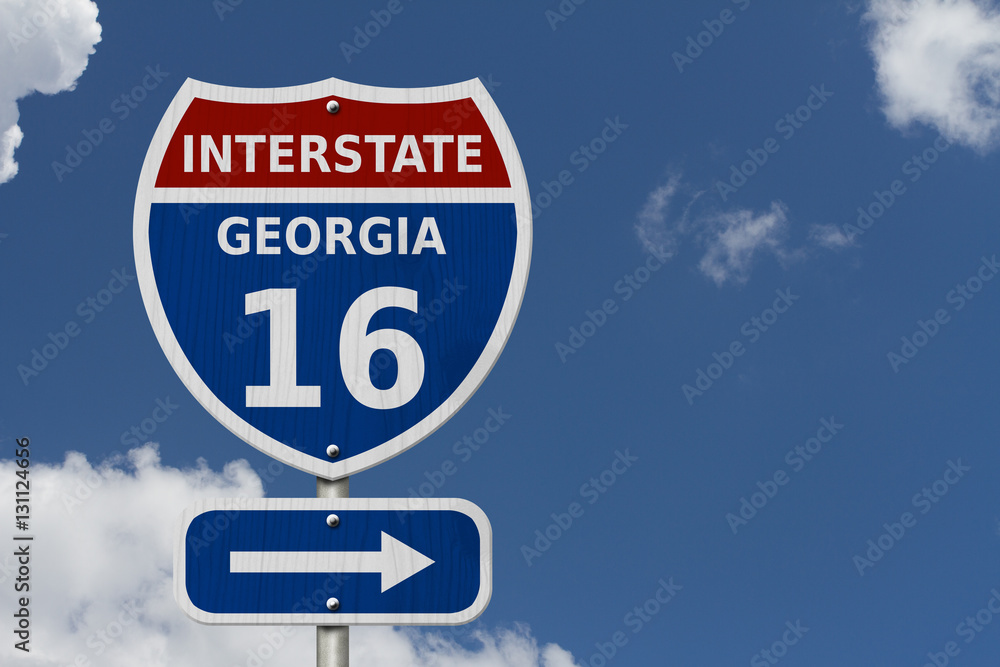 USA Interstate 16 highway sign USA Interstate 16 highway sign