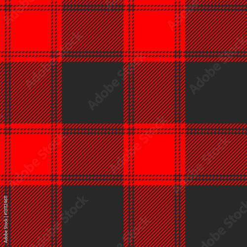 Seamless red and black buffalo plaid pattern. Checkered fabric texture background.
