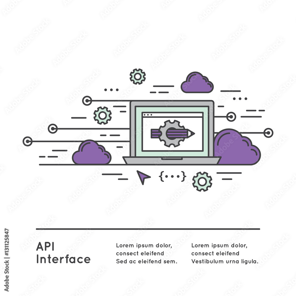 Vector Icon Style Illustration Logo of API Application Programming ...
