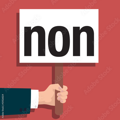 Panneau Non - mot - voter - réponse