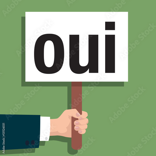 Panneau Oui - mot - voter - réponse