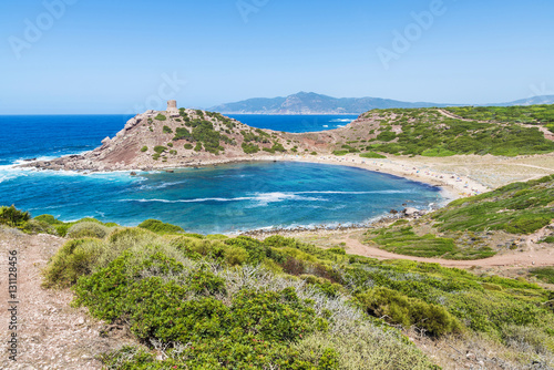 Overview of Porticciolo beach in Sardinia