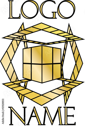 Graphic Design gold logo for business