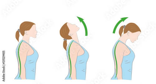 exercises for the neck. medical advice. vector illustration. photo