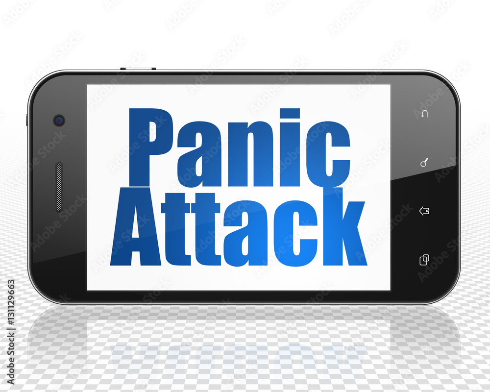 Healthcare concept: Smartphone with Panic Attack on display Healthcare concept: Smartphone with Panic Attack on display