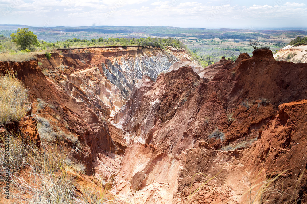 Obraz premium beautiful view of the canyon erosion furrows, in the reserve Tsingy Ankarana, Madagascar