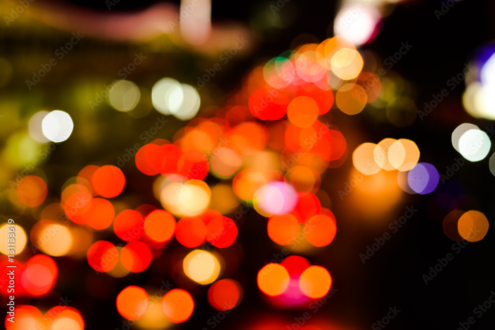 Blurred City's Traffic Lights at Night