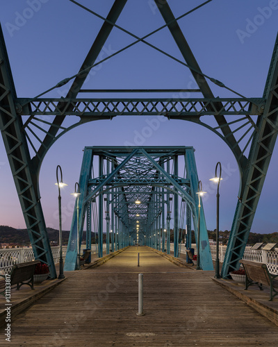 Walnut Street pedestrian bridge across the Tennessee River in Chattanooga, Tennessee