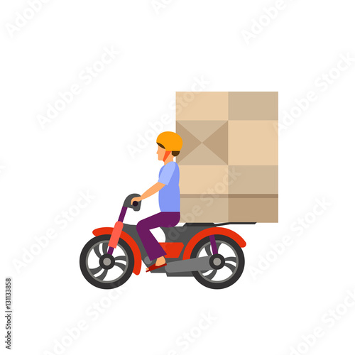 Vietnamese man riding on loaded motorbike icon