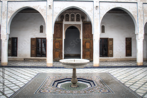 Inside the ancient palace of Bahia, one of the main attractions of Marrakesh in Morocoo
