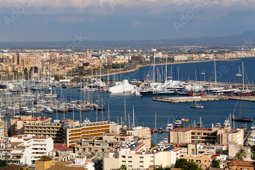 port with yachts and the city of Palma De Mallorca © Ruslan Kudrin