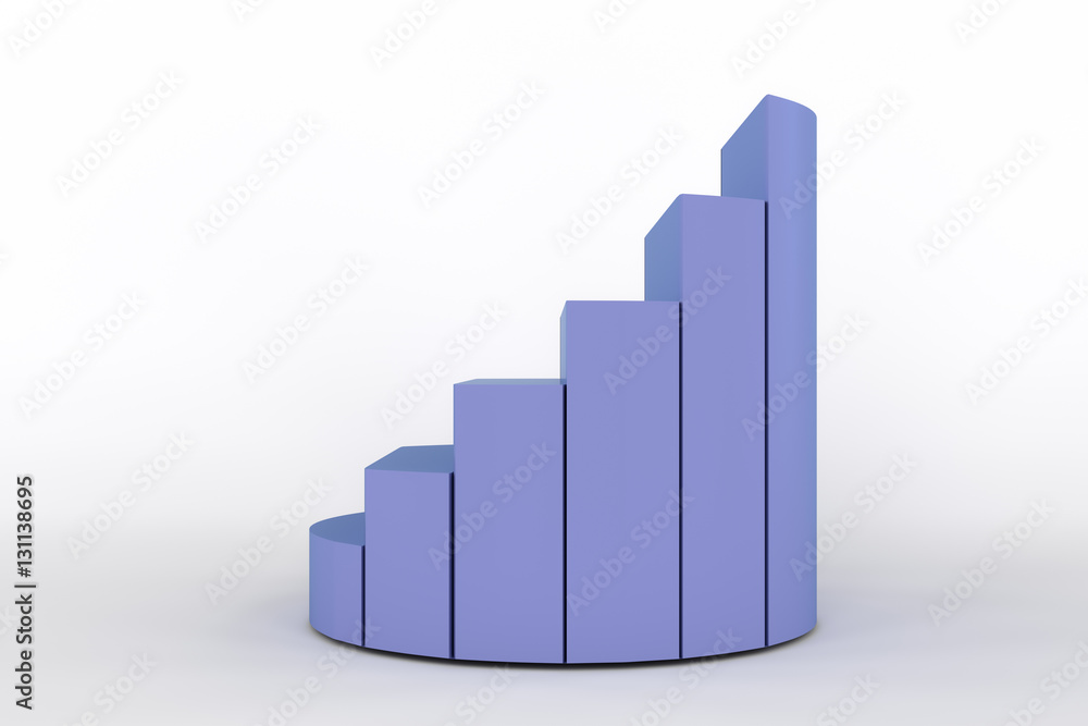 3d rendering of increase pie chart 3d rendering of increase pie chart