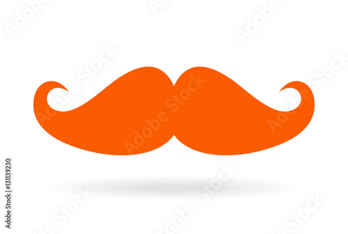 Red mustache vector icon
