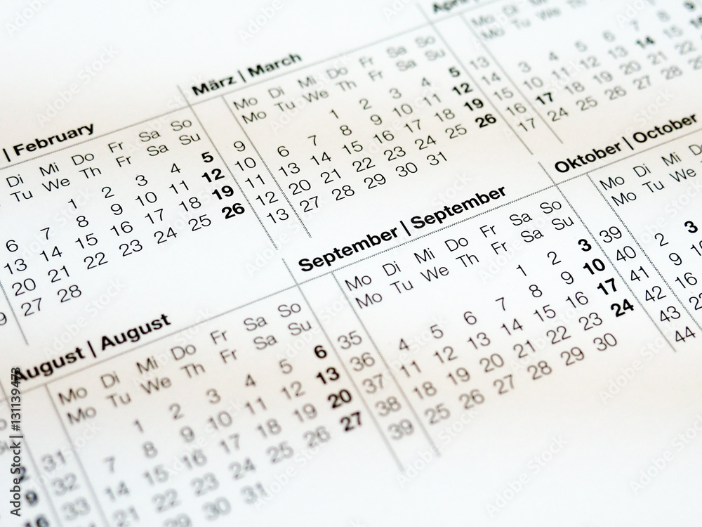 Number of white calendar desk (Selective focus) Number of white calendar desk (Selective focus)