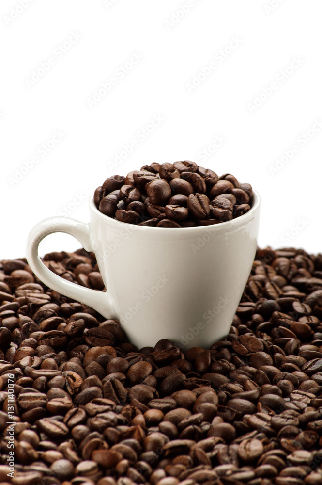 Cup in coffee beans Cup in coffee beans