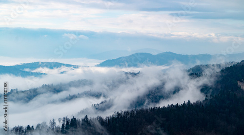Autumn Fog in Mountains