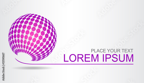 Konstfotografi Logo stylized spherical surface with abstract shapes