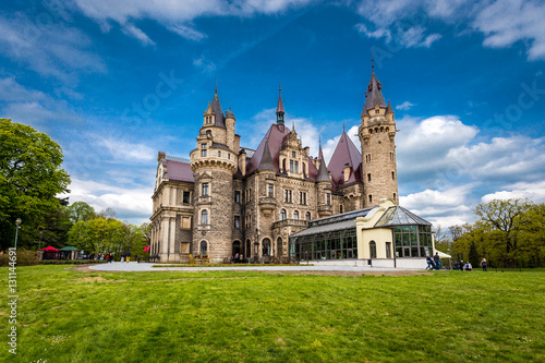 Pałac zamek w Mosznej wiosną photo