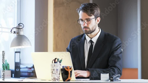 Young Businessman is Focused on a Very Important Task He Has to Do