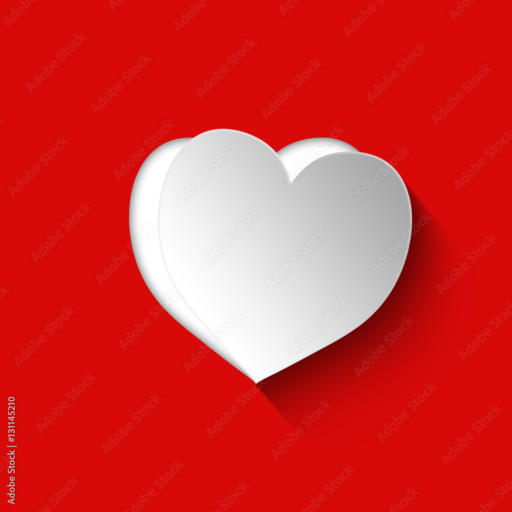 Cuore bianco con ombra Cuore bianco con ombra