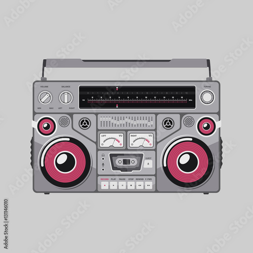 Tape Recorder Flat Vector Illustration