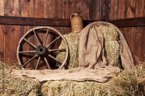 Still in cowboy style on wooden boards. photo