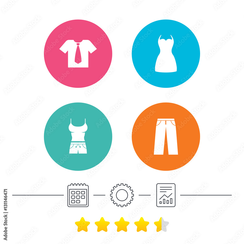 Clothes signs. T-shirt with tie and pants. Clothes signs. T-shirt with tie and pants.