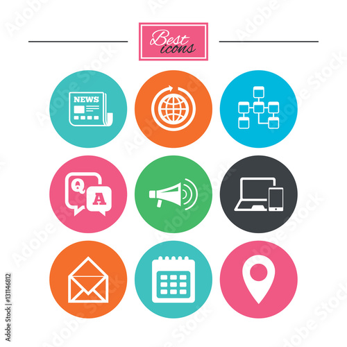 Free Download Communication icons. News, chat messages signs. - GFXLoad