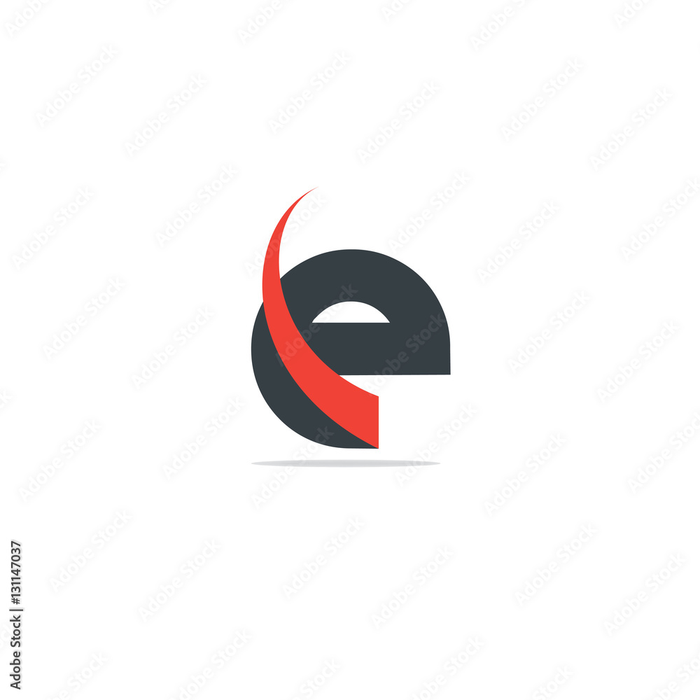 Obraz premium Initial Letter E With Swoosh Logo 