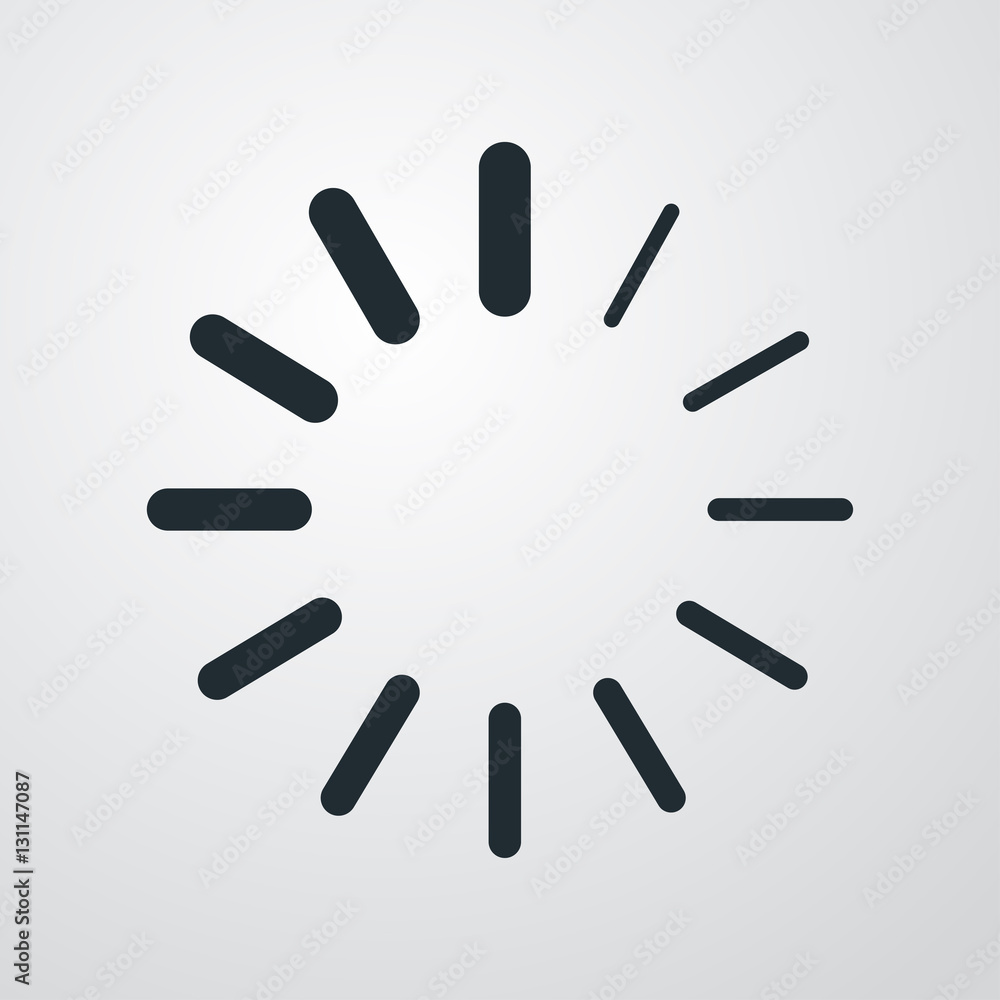Icono plano cargando en fondo degradado Icono plano cargando en fondo degradado