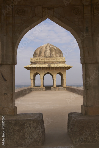 Historic Rani Rupmati's Pavilion inside the hilltop fort of Mandu in Madyha Pradesh, India. Built in stages from 15th century onwards. photo