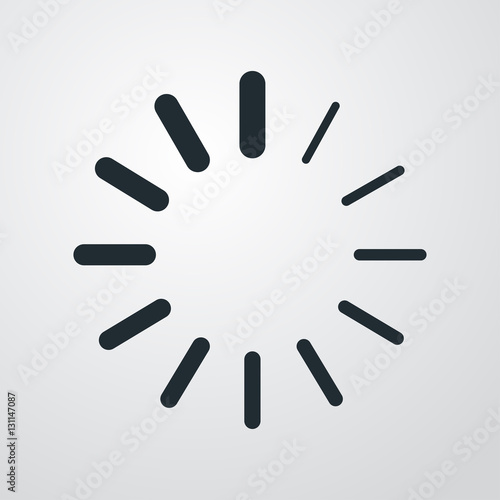 Icono plano cargando en fondo degradado