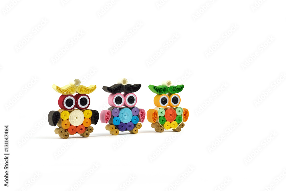 Fototapeta premium Owls quilling paper creativity