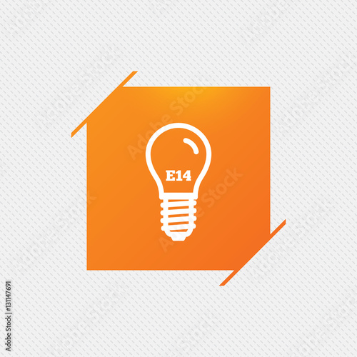 Light bulb icon. Lamp E14 screw socket symbol.