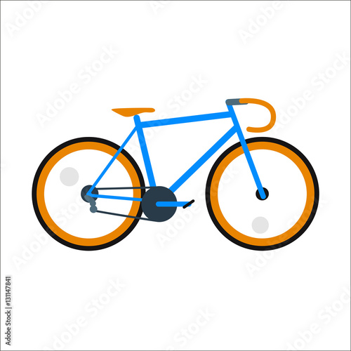 Bicycle flat style isolated on white background vector illustration