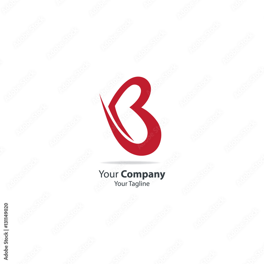 Initial Letter B Love Symbol Logo Initial Letter B Love Symbol Logo