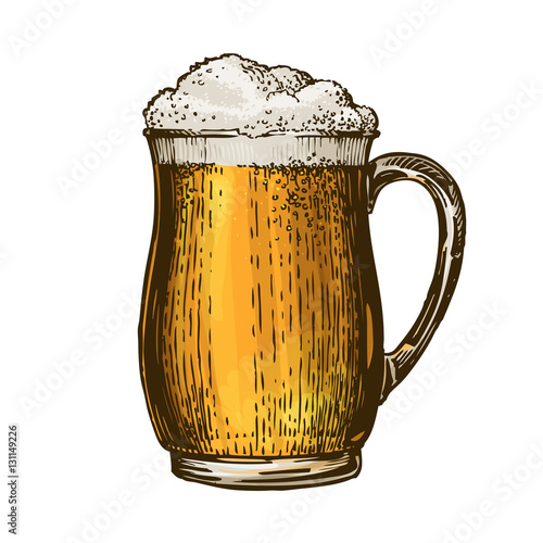 Beer, ale, lager. Element of menu restaurant or pub. Vector illustration