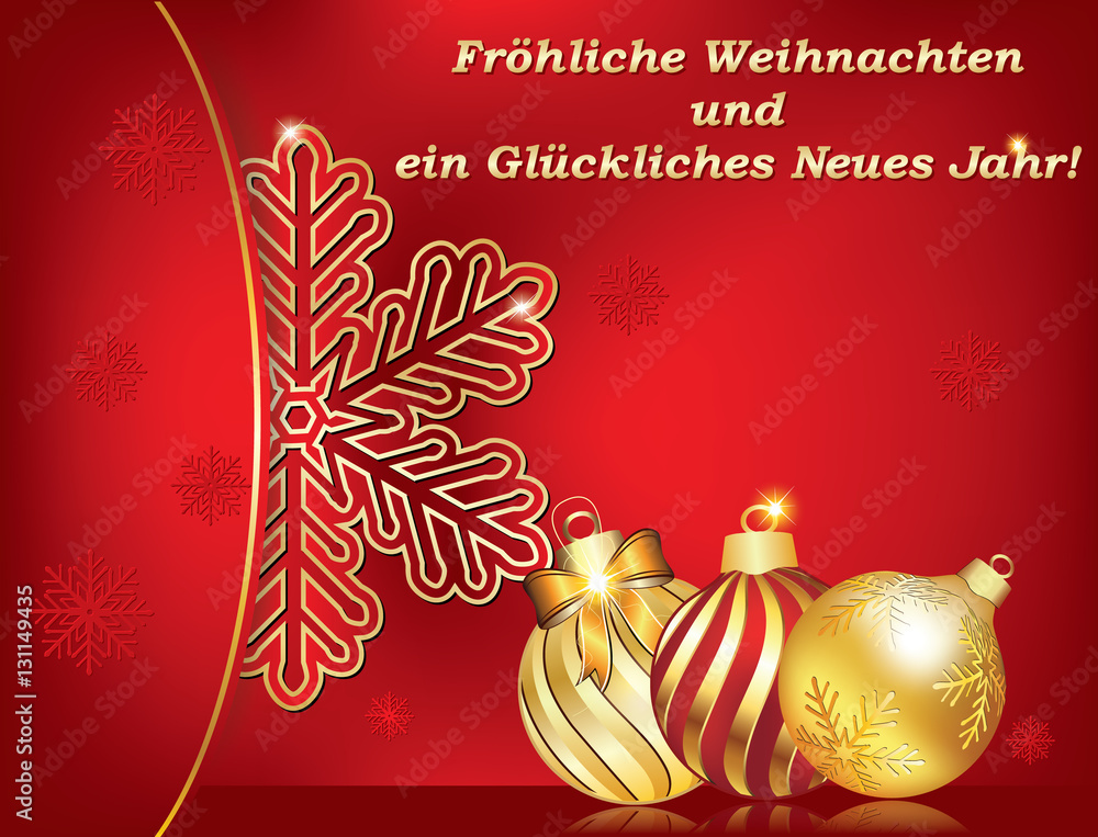 Grußkarte zum Thema Neues Jahr Frohe Weihnachten und ein Glückliches