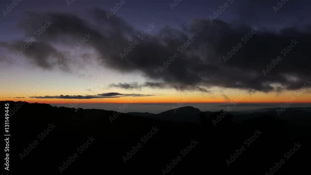 Time lapse First light on top point at Doi Inthanon in Thailand. Time lapse First light on top point at Doi Inthanon in Thailand.