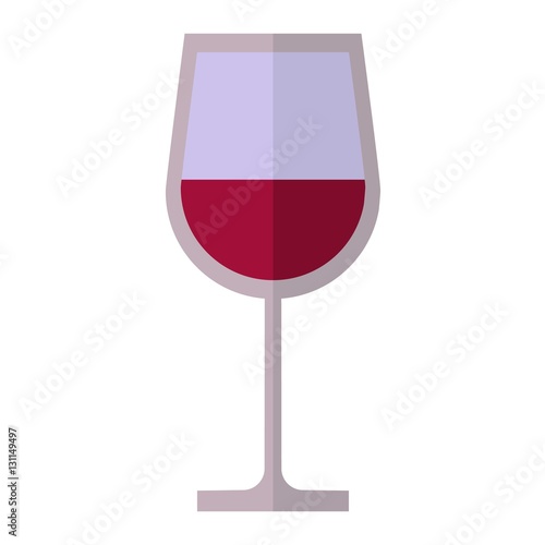 Glass of wine vector illustration.