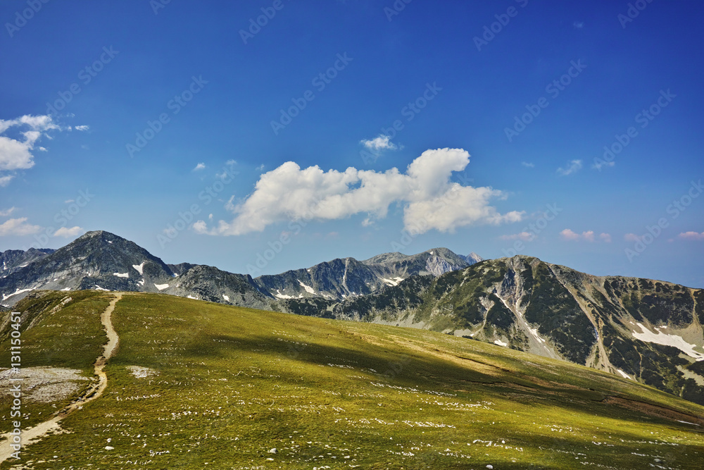 The path for climbing a Vihren peak, Pirin Mountain, Bulgaria