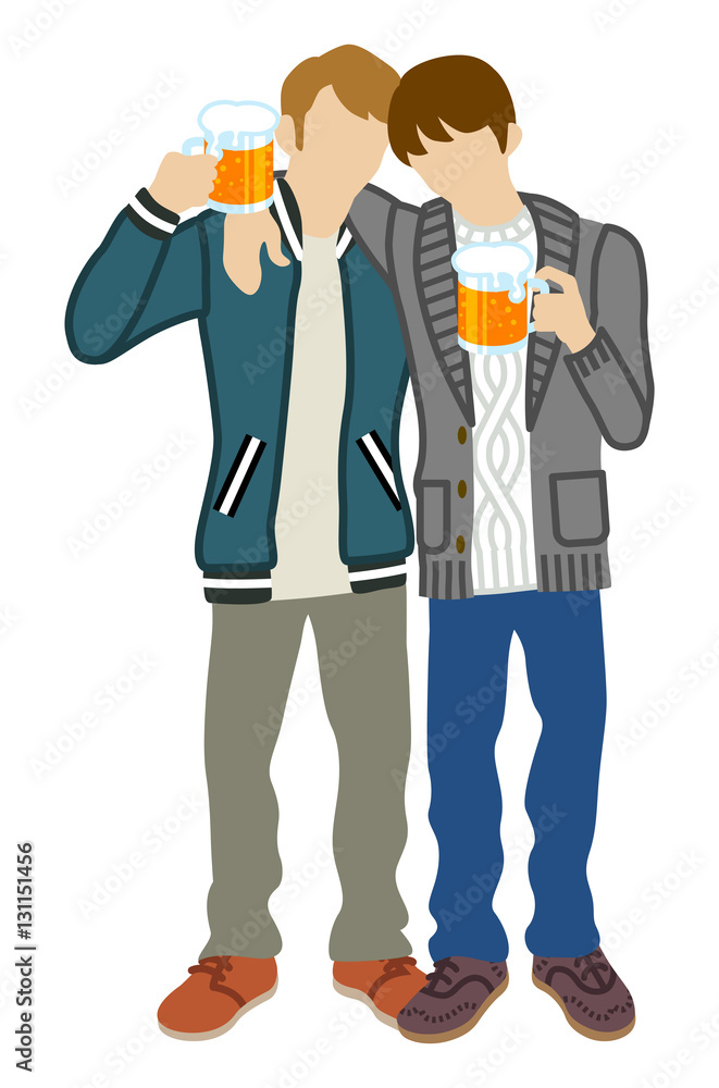 Two men Toasting with Beer Two men Toasting with Beer