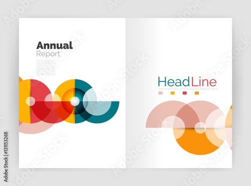 Circle annual report templates, business flyers