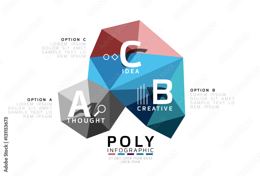 Abstract low poly infographics template Abstract low poly infographics template