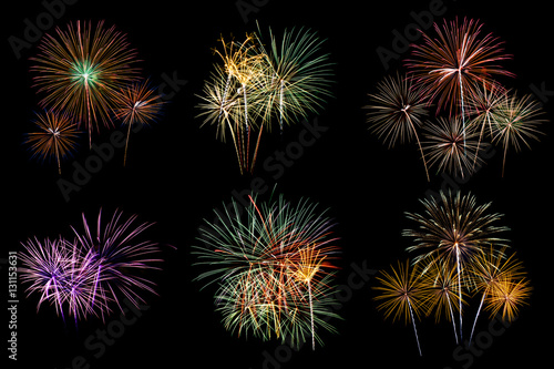 Colorful fireworks Set